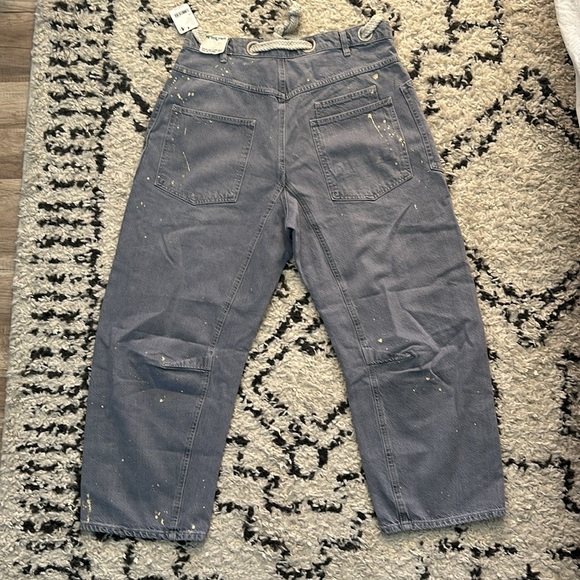 Free People We The Free Moxie Pull-On Barrel Jeans grey NWT - Picture 7 of 7